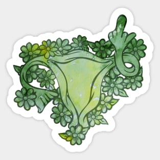 Floral Ovaries Flipping The Bird Sticker